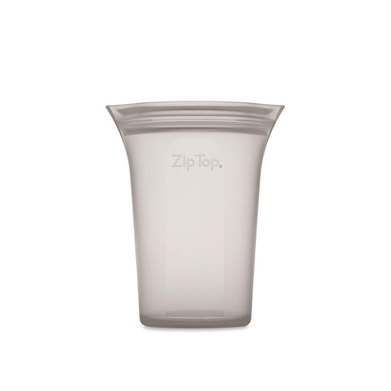 Zip Top Reusable Food Storage Bags | Medium Cup [Gray] | Silicone Meal Prep Container | Microwave, Dishwasher and Freezer Safe | Made in the USA - Image 2